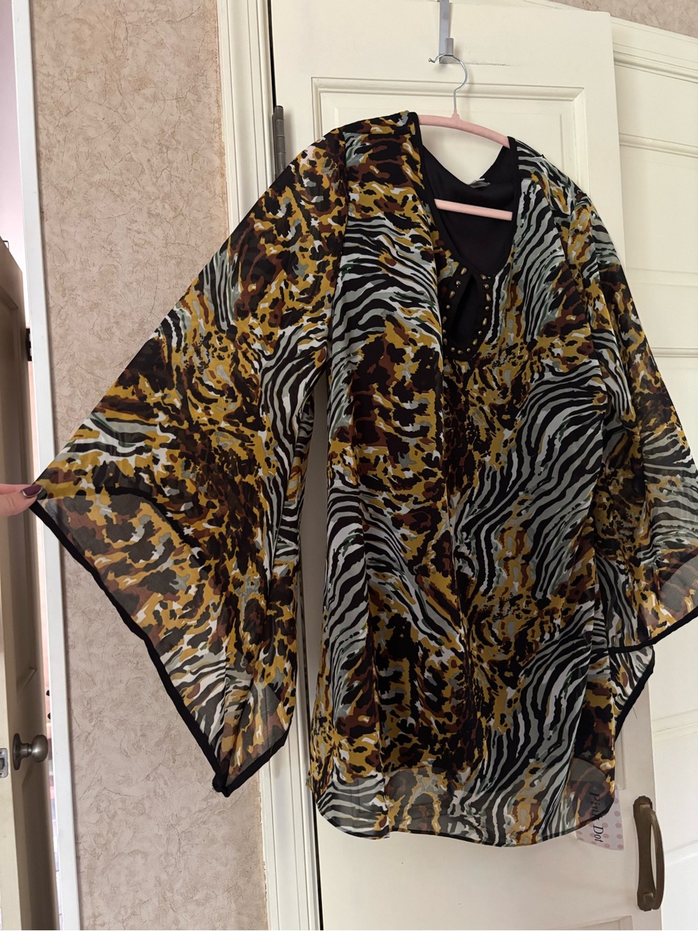 Sheer Animal-Print Tunic